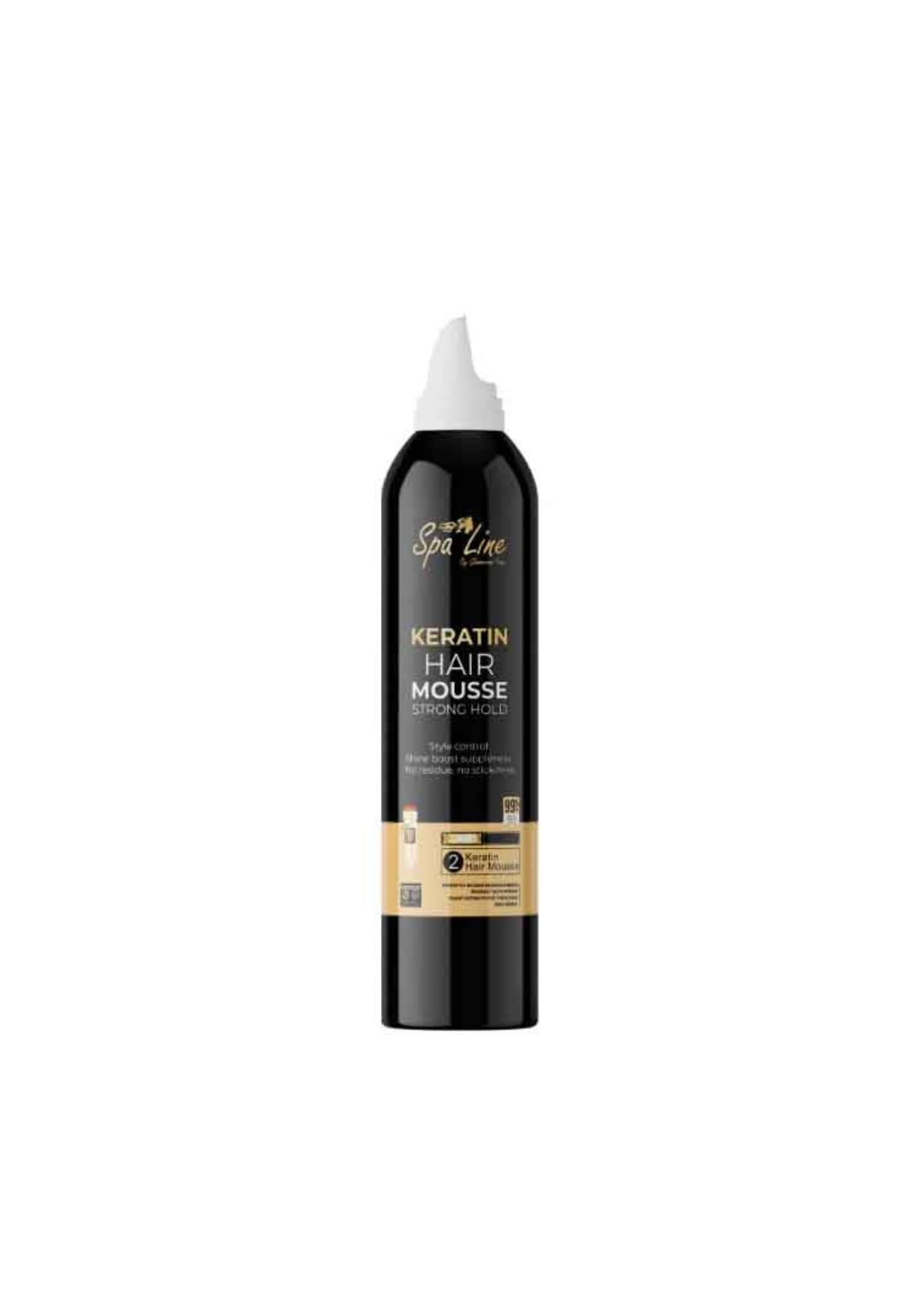 Spa Line By Glamorous Face Keratin Hair Mousse – Strong Hold Black