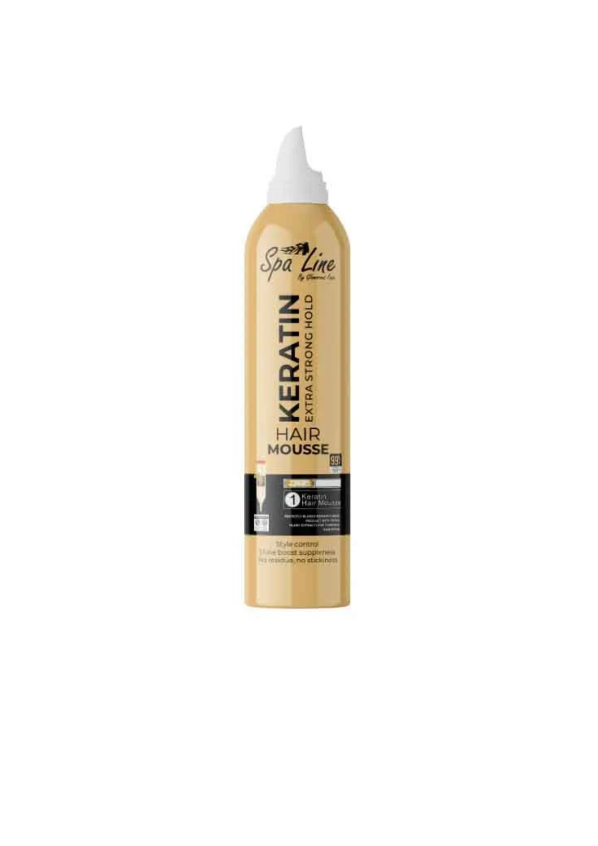 Spa Line by Glamorous Face Keratin Hair Mousse – Extra Strong Hold Gold