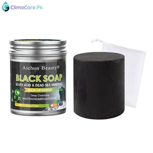 AICHUN BEAUTY Black Soap Gluta Acid Dead Sea Mud 78g