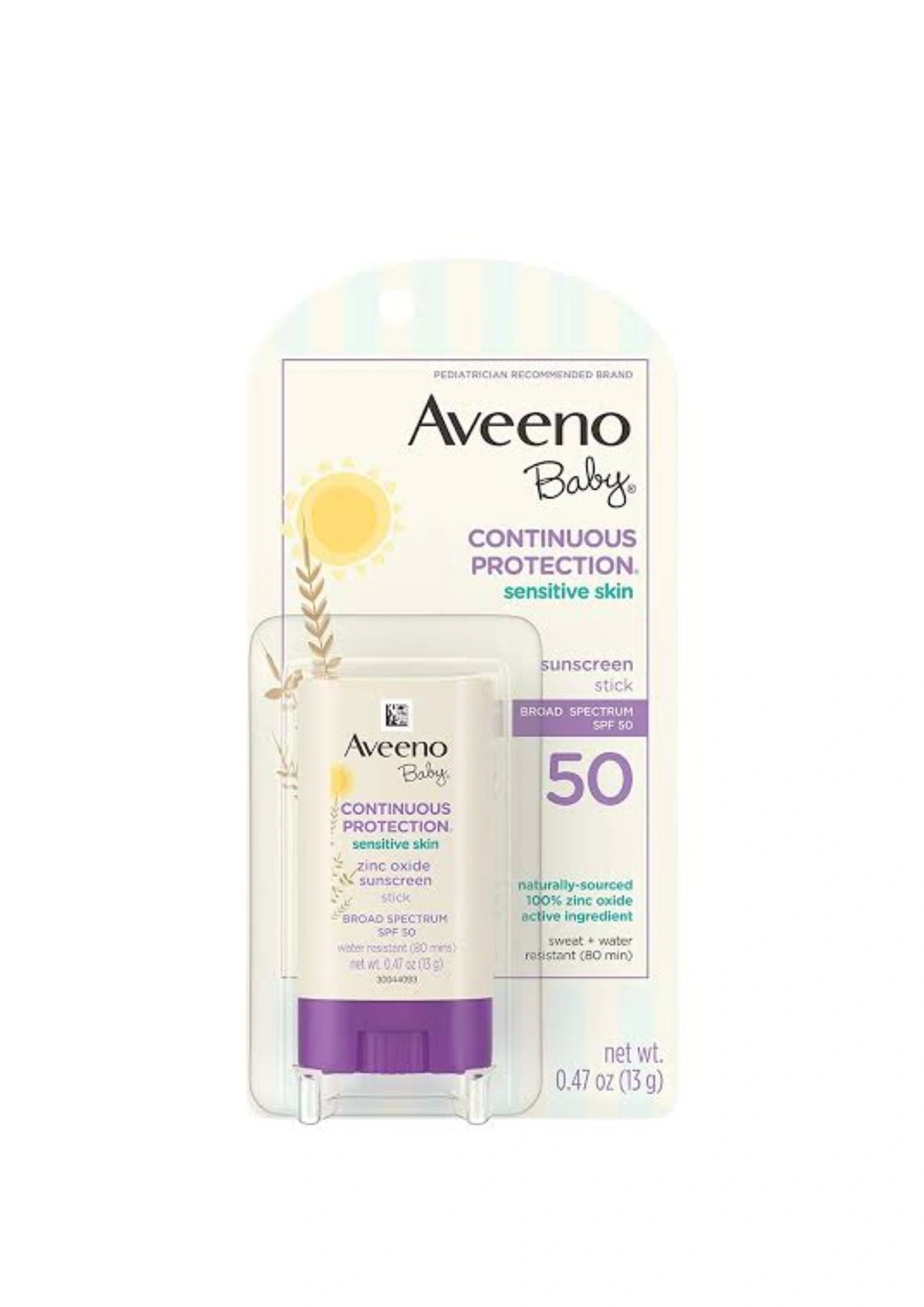 Aveeno Baby Sensitive Skin Face Stick With Broad Spectrum SPF 50