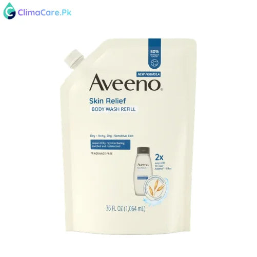 Aveeno Skin Relief Fragrance-Free Body Wash, Sensitive Skin Refill