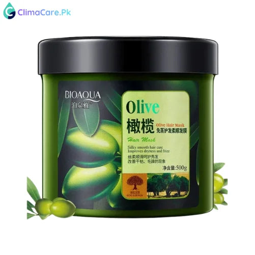 Bioaqua Olive Nourishing Hair Mask - Keratin Repair for Dry & Damaged Hair - 500g