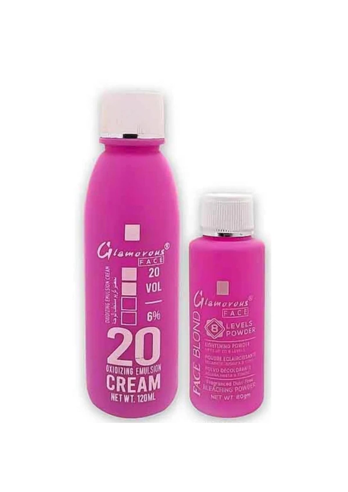 Glamorous Face Oxidizing Emulsion Cream 20 Volume With Face Blond Bleach Powder