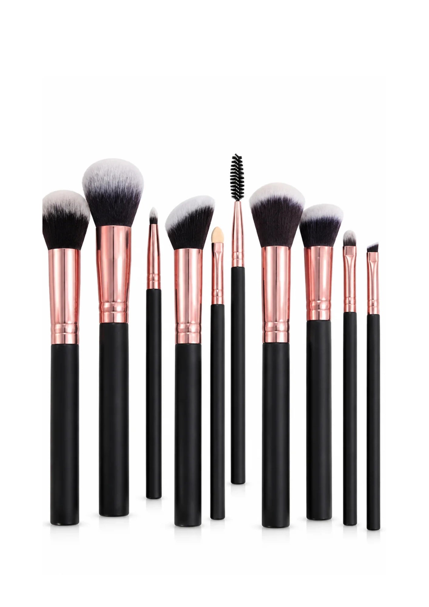 Premium Black Makeup Brush Set (10 Pieces) _ B&B Derma