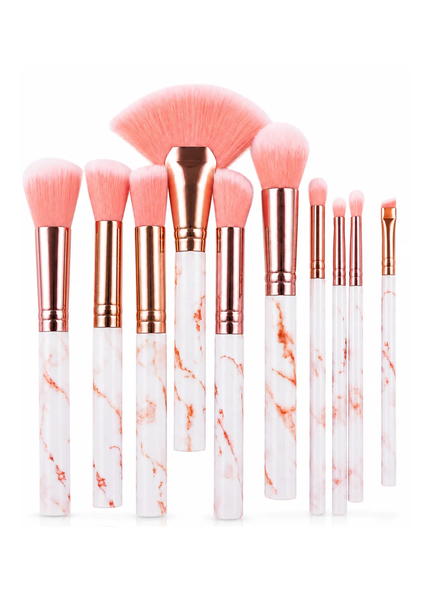 Premium Marble Makeup Brush Set – 10 Pieces B&B Derma