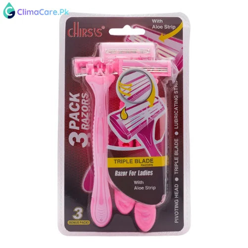 Chirs's Triple Blade Razors with Aloe Strip for Women