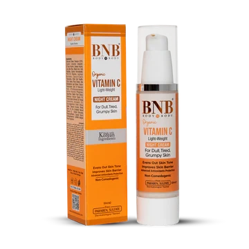 BNB Organic Vitamin C Light-Weight Night Cream For Dull,Tired, Grumpy Skin