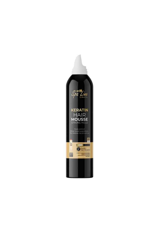 Spa Line By Glamorous Face Keratin Hair Mousse – Strong Hold Black