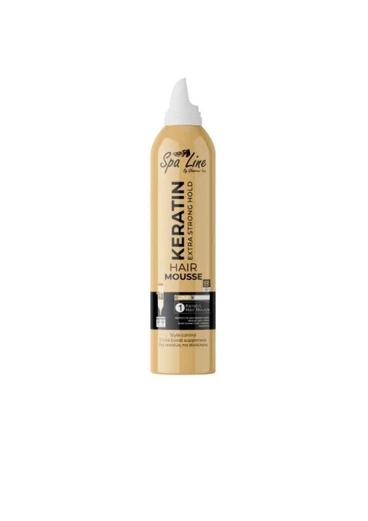 Spa Line by Glamorous Face Keratin Hair Mousse – Extra Strong Hold Gold