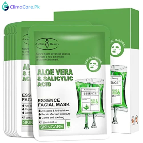 AICHUN BEAUTY Essence Facial Mask Aloe Vera & Salicylic Acid 10pcs