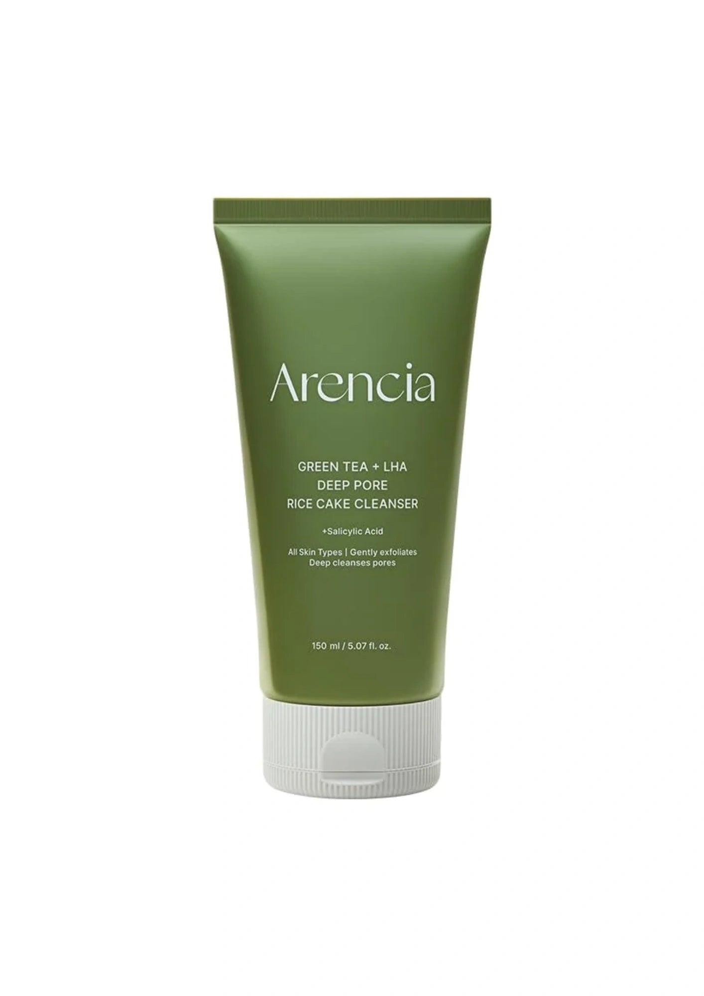 ARENCIA Salicylic Acid, Green Tea + LHA Deep Pore Rice Cake Cleanser 150ml