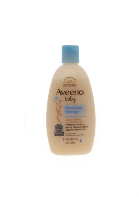 AVEENO, BABY, CLEANSING THERAPY MOISTURIZING WASH, FRAGRANCE FREE, 8 FL OZ (236 ML)