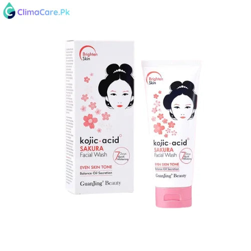 BIOAQUA Sakura Facial Wash - Kojic Acid & Vitamin E Brightening Cleanser - 100g