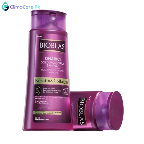 Glow Beauty Bioblas Keratin and Collagen Volumizing Anti-Hair Loss Shampoo - 360ml