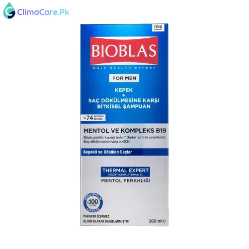 Glow Beauty Bioblas Menthol & Complex B19 Shampoo for Men - 360ml