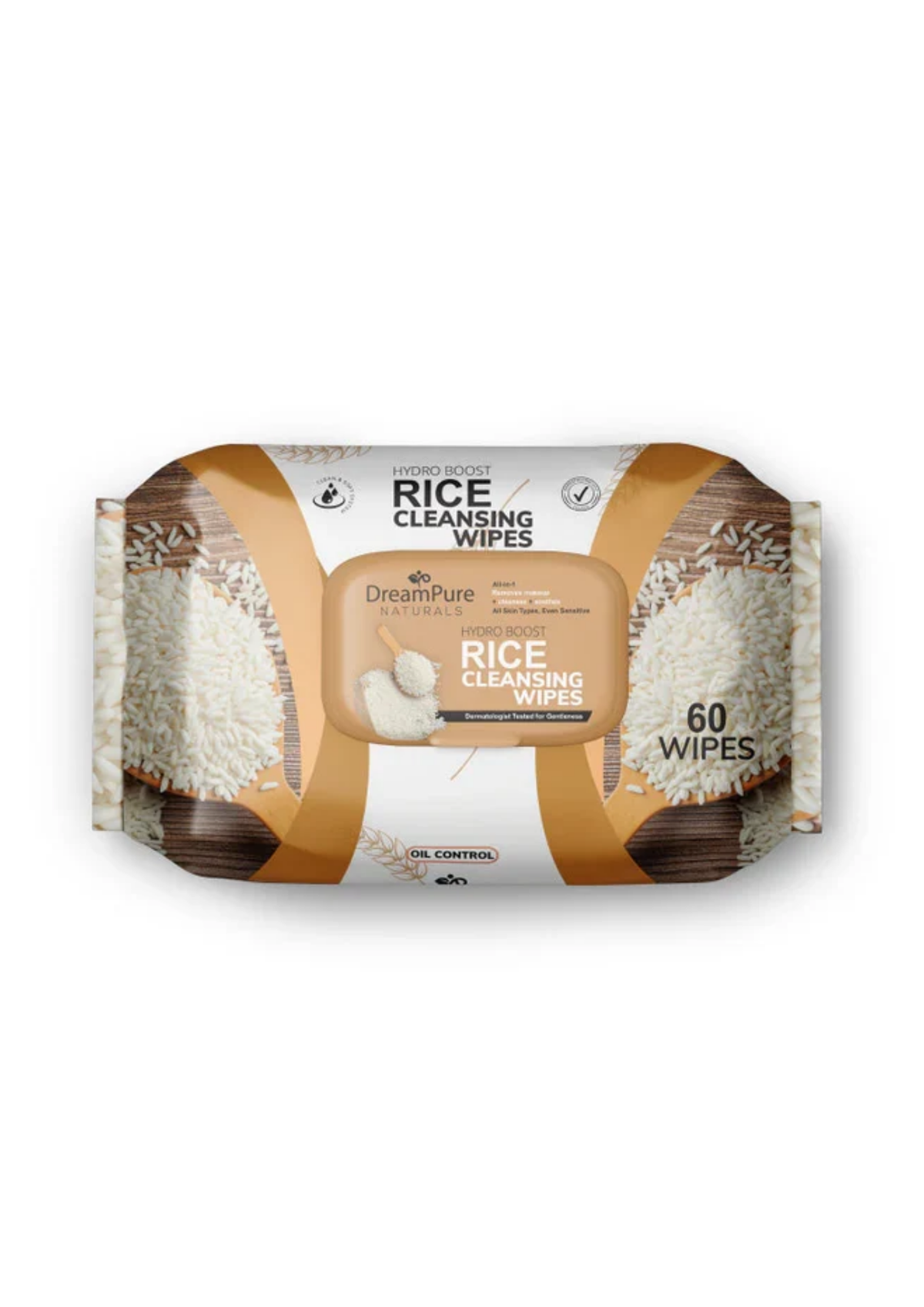 Dream Pure Natural 60 Rice Wipes For Face & Body