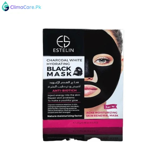 ESTELIN CHARCOAL WHITE HYDRATING BLACK MASK
