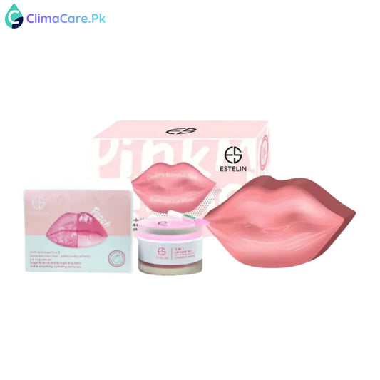 DR RASHEL ESTELIN CHERRY BLOSSOM PINK HYDROGEL LIP MASK &amp; 3-IN-1 PEACH LIP CARE SET