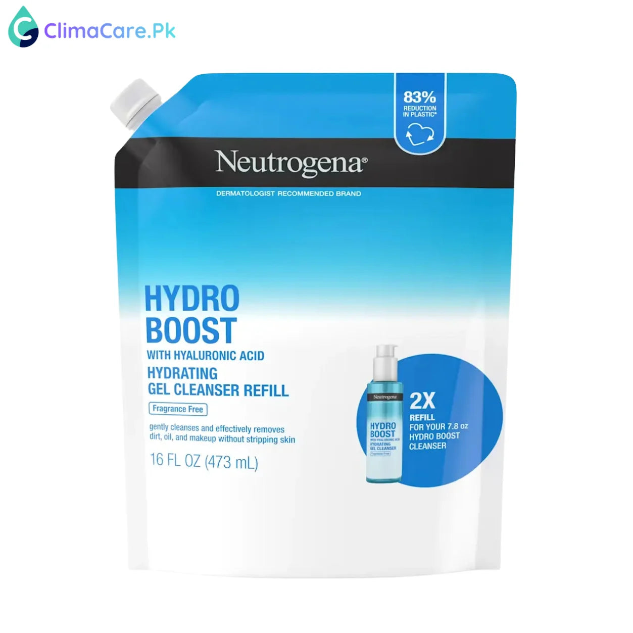 NEUTROGENA Hydro Boost Cleansing Gel, Fragrance Free, Refill Pouch
