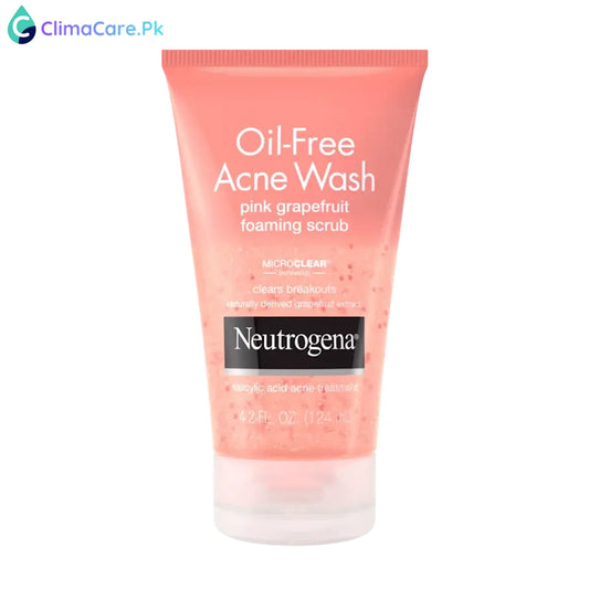 NEUTROGENA Oil-Free Acne Wash Pink Grapefruit Foaming Scrub, 4.2 Fl. Oz