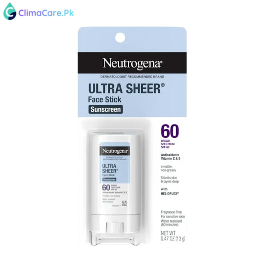 NEUTROGENA Ultra Sheer Face Stick Sunscreen SPF 60, 0.47 oz