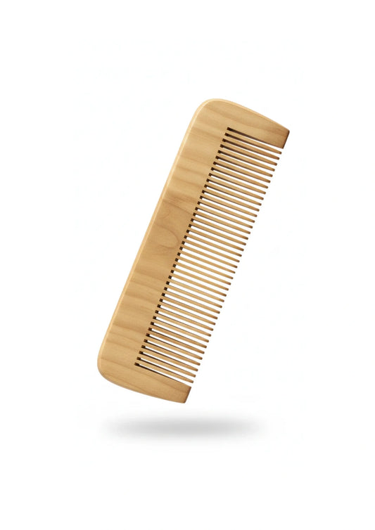 Natural wood hair comb