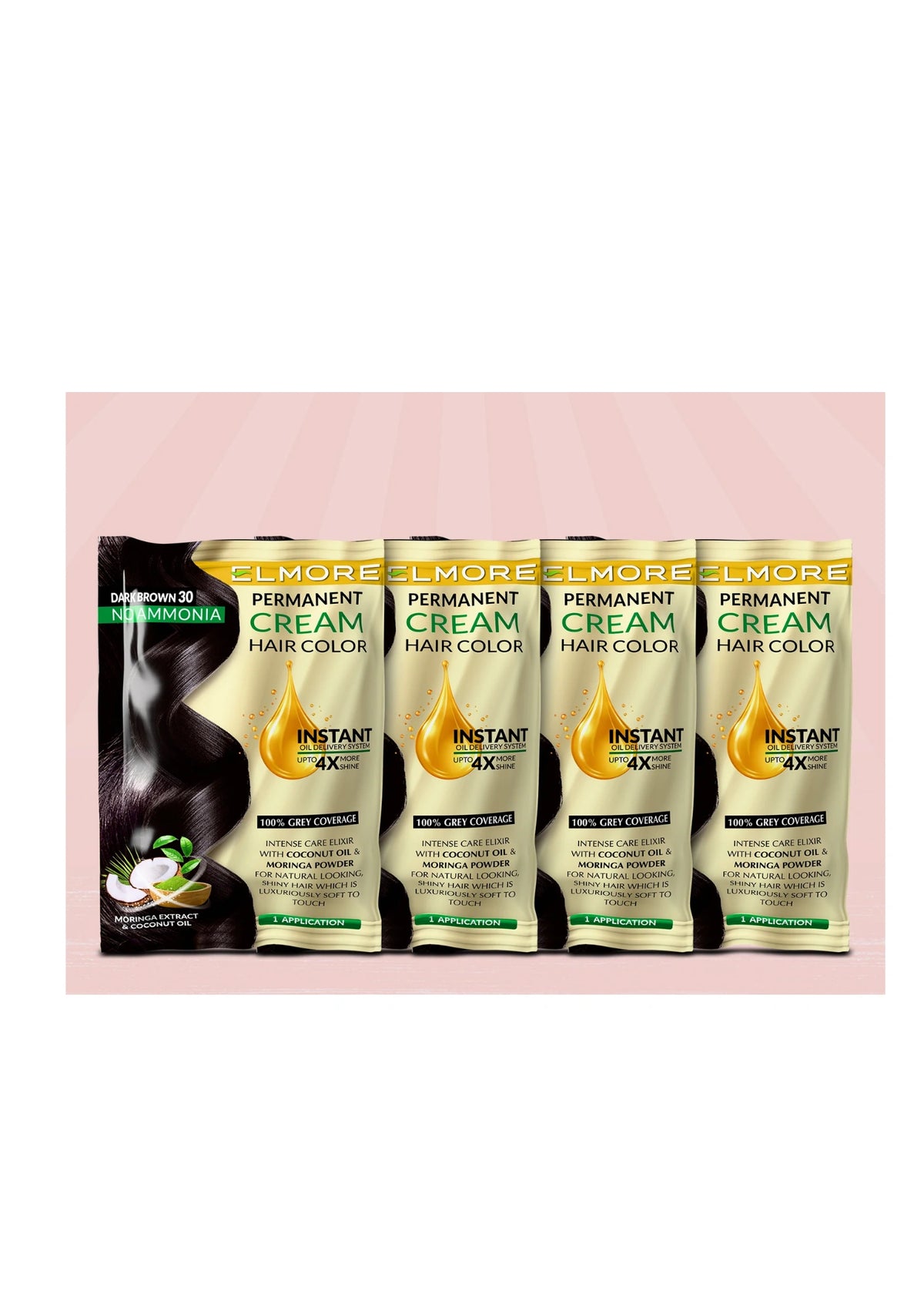 Pack of 4 Advanced Cream Hair Color Dark Brown 30