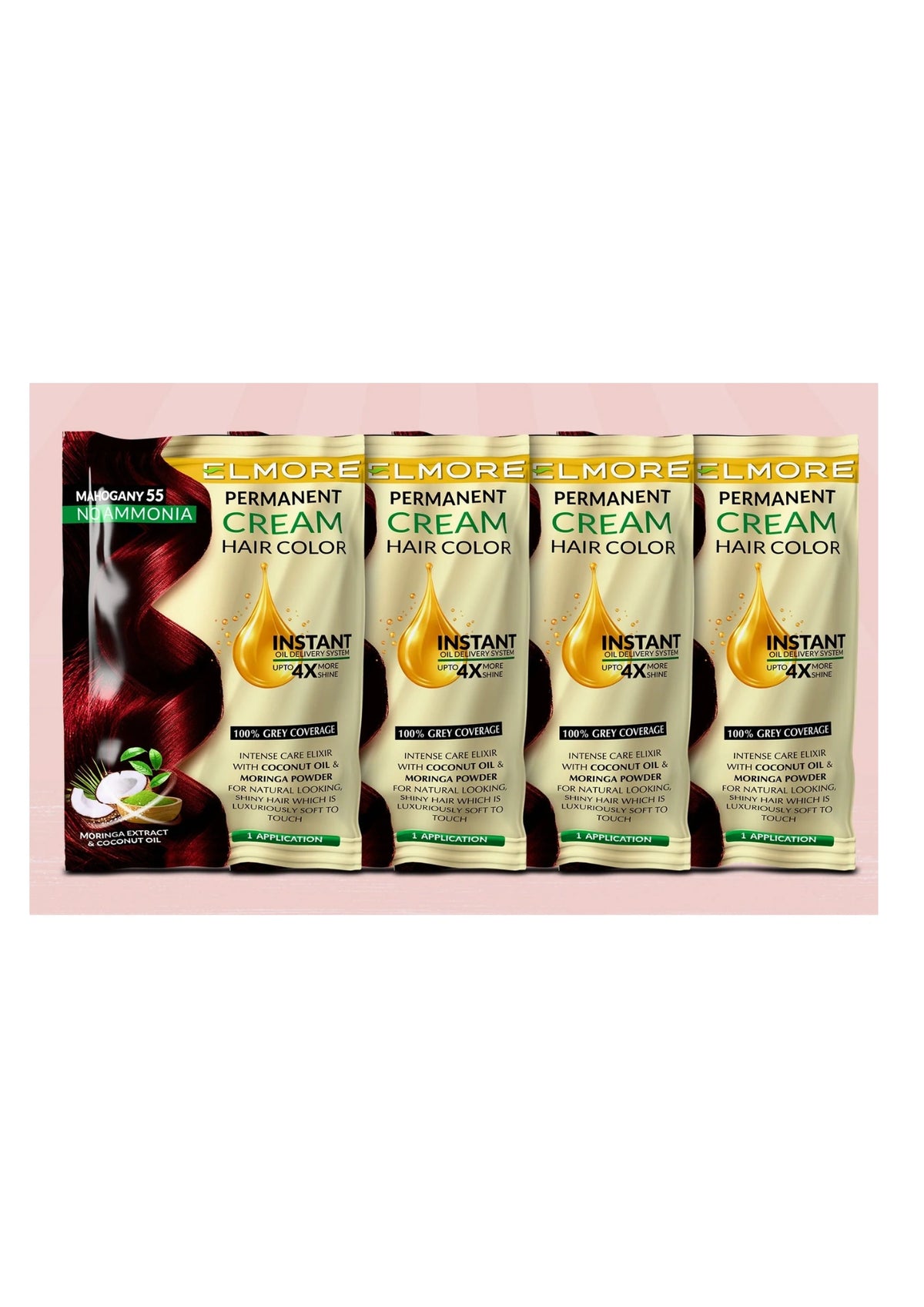Pack of 4 Advanced Hair Color Mahogany 55