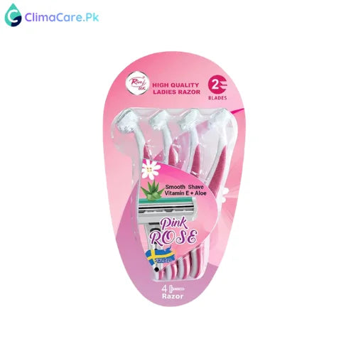 Rivaj Ladies Pink Rose Razor (Pack of 4)