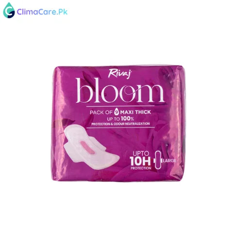 Rivaj Maxi Thick Bloom Sanitary Pads 9 PCS - Large