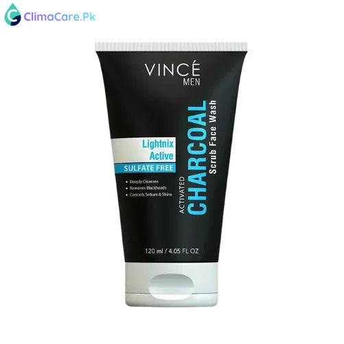 VINCE Activated Charcoal Scrub Face Wash for men