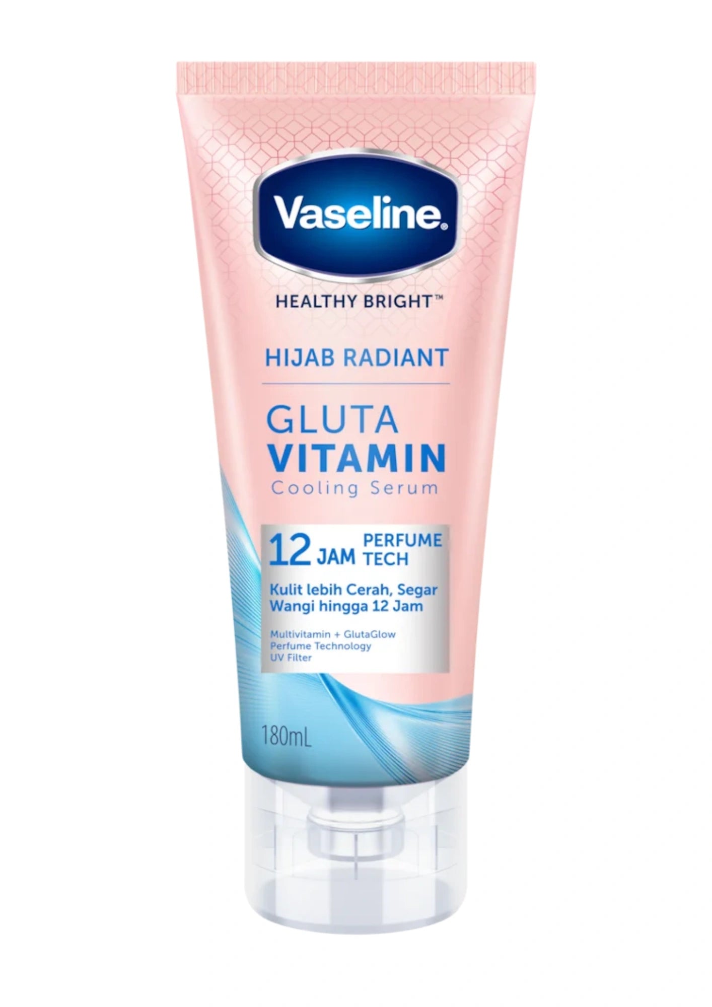 Vaseline Hijab Radiant Gluta Vitamin Cooling Body Serum 180ml