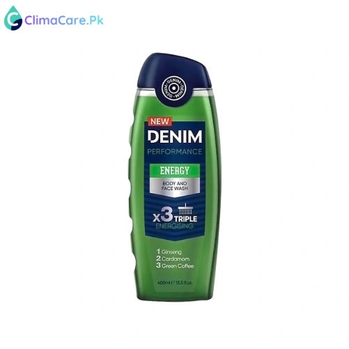 Glow Beauty Denim Performance Energy Body & Face Wash Triple Energising - 400ml